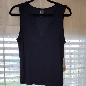Worthington Women's Navy Platoon V Neck Sleeveless Top, Size: PL, NWT